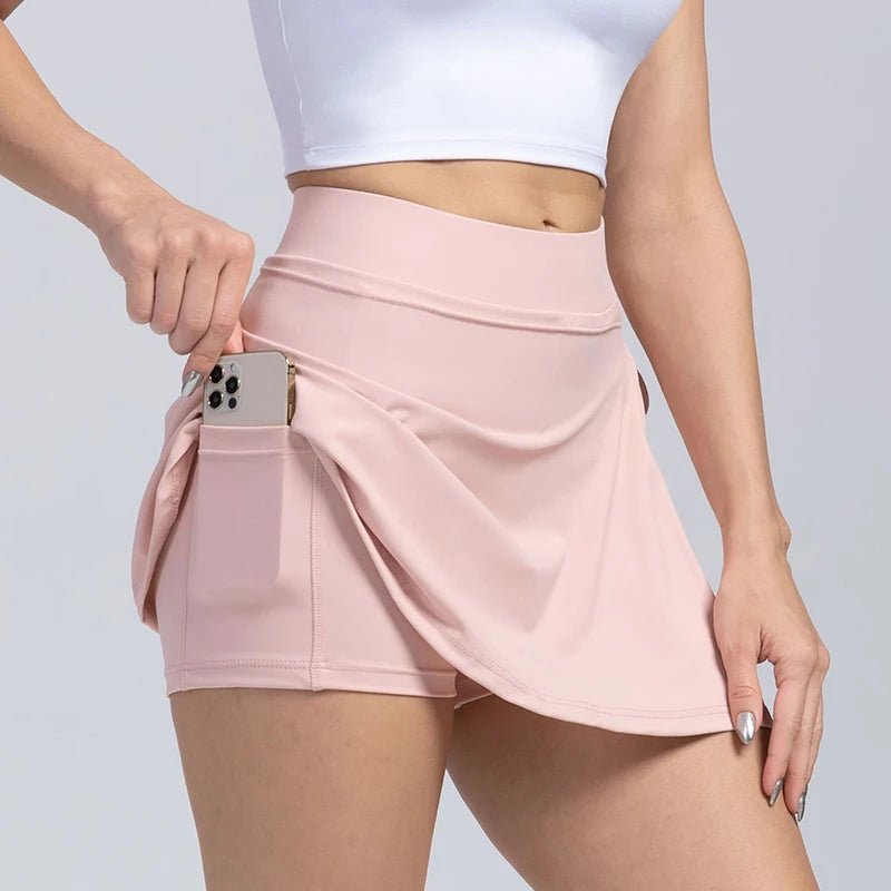 Women's Loose Sports Skorts Gym Yoga High Waist Shorts Mini